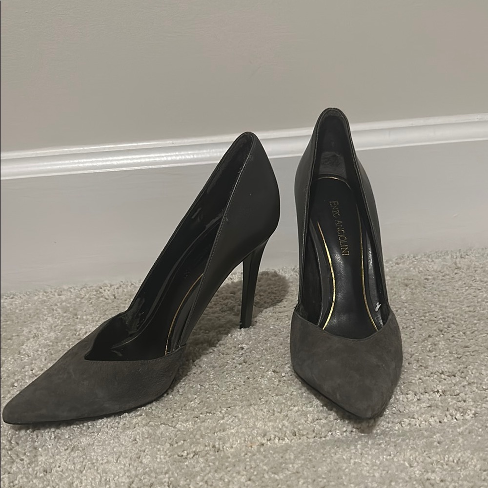 Dark Gray Enzo Angiolini Pointed Toe Women's Heels